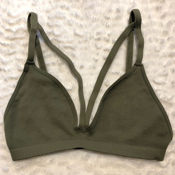 Free People Other - NWOT FP Olive Green Strappy Front Bralette